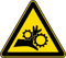 Warnschild aus Aluminium - Handverletzung bei Zahnradantrieb - Schenkellänge 40 cm
