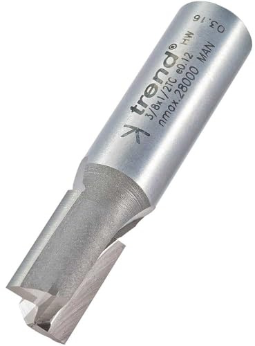Trend Straight Two Flute Router Cutter, 1/2 Inch Shank, 12mm Cut Dia, TCT | Precision TCT Cutter For Clean Straight Routing In Wood With 1/2 Inch Shank And 12mm Cut Diameter, 3/8X1/2TC