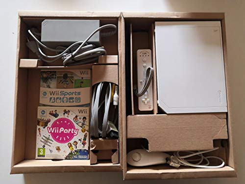 Nintendo Wii - Console Wii Family Edition, Bianca + Wii Sports + Wii Party + Telecomando Wii Plus + Nunchuck [Bundle]