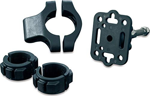 Kuryakyn 1671 Premium Lenkerzubehör Halterung, universell passend für Motorräder mit 7/8, 1, 1-1/4 Durchmesser Stangen, Schwarze Halterung mit schwarzer Drehplatte