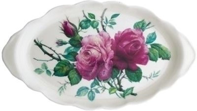 Roy Kirkham English Rose ovales Tablett für Zucker und Milch