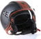 Motorradhelm Jethelm Rollerhelm CMX Hazel Größe M matt schwarz mit braunem Leder und klarem Visier