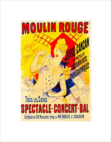 Wee Blue Coo VINTAGE AD MOULIN ROUGE FRENCH BAL CONCERT SPECTACLE FRAMED ART PRINT B12X11541