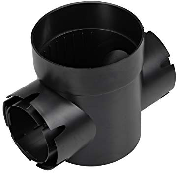 NDS 201 Round Spee-D Catch Basin Drain, 2 Outlets, Connects to 3-Inch and 4-Inch Drain Pipes, Manages Light Water Flows, 6-Inch, Plastic, Black