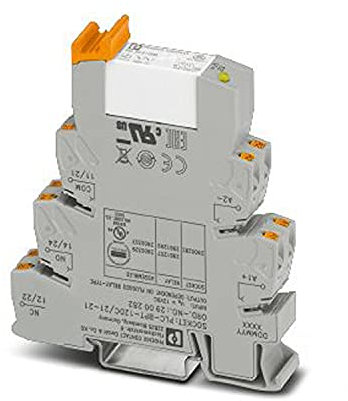 PHOENIX CONTACT PLC-RPT-12DC/21-21AU PLC-Schnittstelle, Bestehend aus Grundklemme PLC-BPT./21-21 mit Push-in-Anschluss, 12DC Eingangsnennspannung, 10 Stück