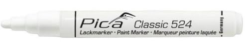 Pica 524/52 Classic Industrie Lackmarker Farbe: weiß | 2-4 mm Rundspitze | permanente Markierungen auf fast allen Oberflächen | schnell trocknend | schwer entfernbar