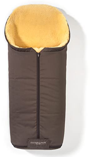 Hofbrucker Lammfell-Fußsack Iglu Kinderwagen, Buggy, Schlitten / Winterfußsack atmungsaktiv / Warmer Fußsack wind- & wasserabweisend / Universell verwendbar / Made in Germany