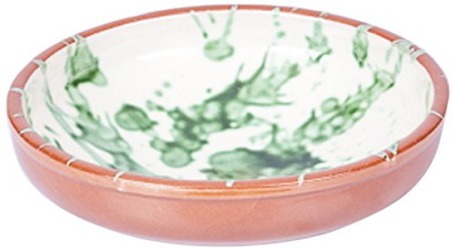 Amazing Cookware Bol 20 cm 'Splatter' en Terre Cuite – Vert, en CÉRAMIQUE, crème et Vert, 20 cm, 20.5 x 20.5 x 6.5 cm