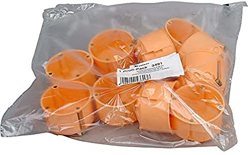 Kopp caja de pared hueca 1 compartimento profesional paquete 20 piezas, Ø68mm, profundidad de caja 47mm naranja, 349100009