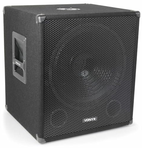 VONYX SMWBA15 Subwoofer 600 W - Bi-Amplificazione da 15 - Uscite Amplificate - Mixaggio Integrato - Echo Mode - Connectique Speaker - Infra-Grave - Per DJ