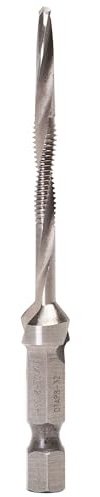 Greenlee DTAP8-32 Combination Drill/Tap Countersink Drill Bit for up to 10-Gauge Metal, Combination Drill, Tap, and Deburr Bit with Quick Change Hex, 8-32 NC