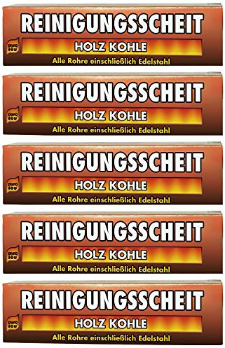pyro feu 5X Reinigungsscheit Entrußer für Holz & Kohle