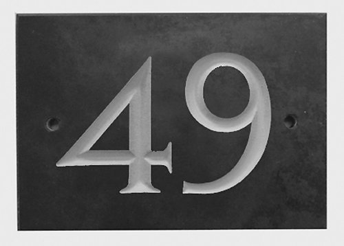 The House Nameplate Company Slate House Number, Charcoal Grey,Number 49
