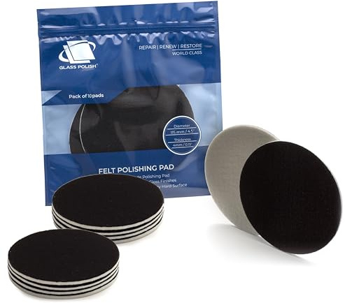GLASS POLISH PRO Rayon Felt Polishing Pads 115mm (4.5) - Pack of 10