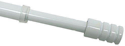 Gardinia Vitragestange Zylinder, Metall-Stange inkl. 2 Schraubhaken, Ausziehbar, Durchmesser 10 mm, Länge 60-85 cm, Weiß 30761