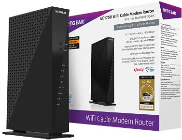 NETGEAR Cable Modem WiFi Router Combo C6300 | Compatible with Cable Providers Including Xfinity by Comcast, Spectrum, Cox for Cable Plans Up to 400Mbps | AC1750 WiFi Speed | DOCSIS 3.0