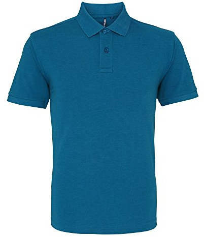 Asquith & Fox Men's Asquith and Fox Men's Polo Regular Fit Short Sleeve Polo Shirt, Green (Teal Heather 000), Medium (Manufacturer Size:Medium)