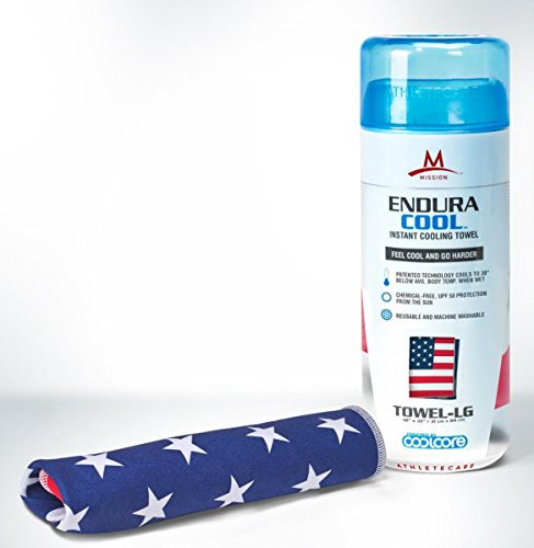 Mission Hydroaktive Original Mikrofaser Kühlendes Handtuch, groß, Unisex, usa-Flagge