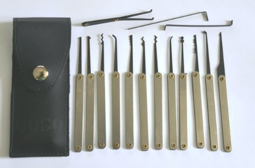 15 piece GOSO slimline pocket lock pick set