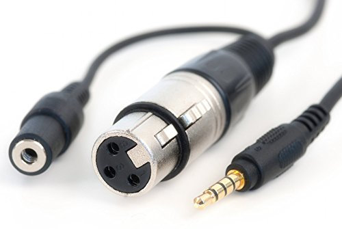 Cable Jive ProJive XLR v2, Microphone Adapter XLR to 3.5 mm Stereo Jack, with Monitoring Port, for iPhone/iPod/iPad and Android devices, 1.2 meter (4') Cable