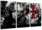 umbrella corporation 3-teilig auf Leinwand- Gesamtformat: 120x80 cm fertig gerahmte Kunstdruckbilder als Wandbild - Billiger als Ölbild oder Gemälde - KEIN Poster oder Plakat