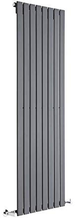 Milano Alpha Anthracite Vertical Single Flat Panel Radiator - 1600mm x 560mm