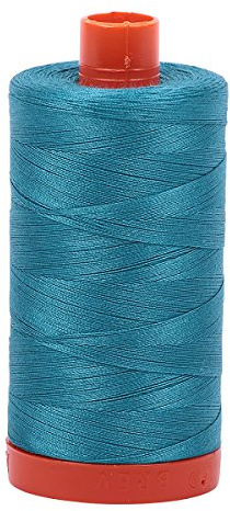 Aurifil A1050-4182 Mako Cotton Thread Solid 50wt 1422yds,Dark Turquoise