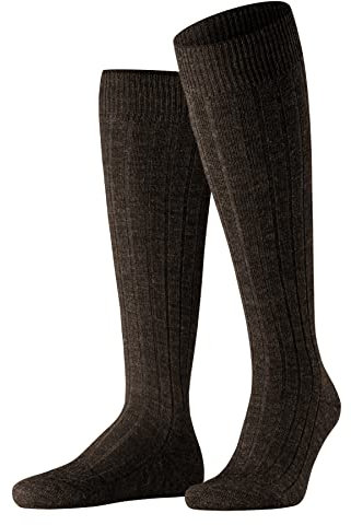 FALKE Herren Kniestrümpfe Teppich Im Schuh M Kh Wolle lang einfarbig 1 Paar, Braun Dark Brown 5450, 45-46