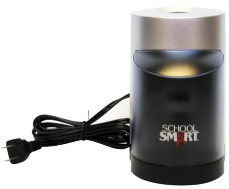 School Smart Vertical Electric Pencil Sharpener, For Classroom, Home, and Office Use, Black and Grey