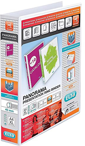 Bantex Elba A4 40mm 4D-Ring Presentation Binder - White