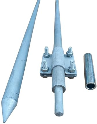 Tiefenerder Erder Erdung feuerverzink SET Ø20 1500mm 1,5m nach DIN EN 62561 Längenauswahl 1,5m 3,0m 4,5m 6m 7,5m 9m (SET Ø20 3,0m 2x1500mm)