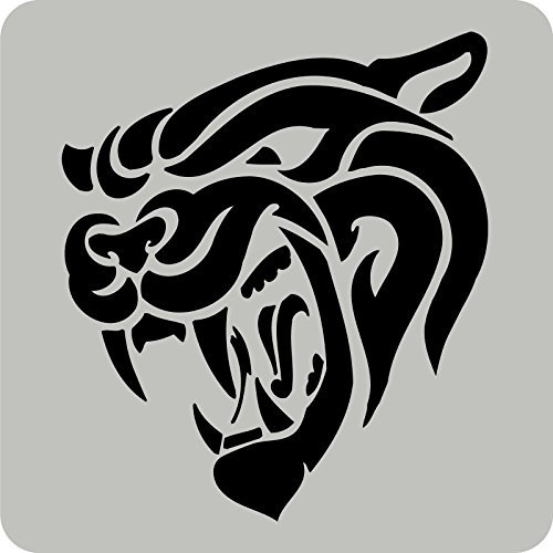 Kleb-drauf 1 Pantherkopf-Aufkleber zur Dekoration von Autos, Motorrädern, Fahrrädern und Allen Anderen Fahrzeugen; aus 18 Farben wählbar; Schwarz