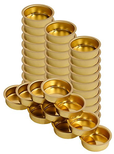 Teelichthalter Messing Ø 40mm / 18mm tief - Teelicht Tülle für Standard Teelichtkerzen. EIN echtes deutsches Qualitätsprodukt., Größe:40er Set
