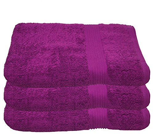 Julie Julsen 3er Pack Duschtuch 23 Farben erhältlich weich und saugstark 500gsm Öko Tex Lila 70 x 140 cm