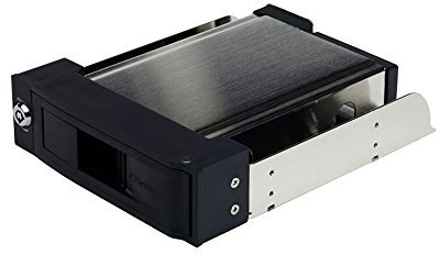 FANTEC MR-35SAS Wechselrahmen (für den Einbau von 8,89 cm (3,5 Zoll) SAS und SATA I/II/III Festplatten in einen 13,34 cm (5,25 Zoll) Schacht, 40 mm Lüfter, schraubenlos, trägerlos) schwarz