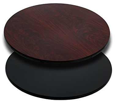 Flash Furniture Glenbrook 24 Round Table Top with Black or Mahogany Reversible Laminate Top