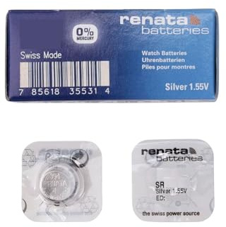 2x Renata Watch Battery - Swiss Made - All Sizes - Silver Oxide Renata Batteries - 315,317,319,321,329,335,337,341,344,346,350,357,361,362,364,366,370,371,373,377,379,381,384,389,390,391,392,393,394,395,396,397 - CR 2450N,1225,1632,1616,1220,1216,2032,1620,2320,2032,2025,2430,2325,2016 (389 (SR1130W))