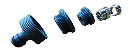 Aquamon Wasserhahn-Adapter 5-fach mit Aquamon 2-fach Metalladapter M22x1 Innen-, M24x1 Außengewinde Sowie 3-fach Adapter Rehau-Adapter 1 Zoll, 3/4 Zoll, 1/2 Zoll Innengewinde (IG) - Für haushaltsübliche Wasseranschlüsse an Dusche, Waschbecken, Küchenarmatur, Garage etc.