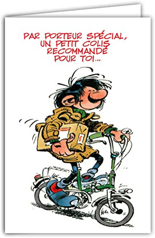 Gaston Lagaffe GLCT-0121 Carte d'anniversaire avec Motif bisous Cœurs
