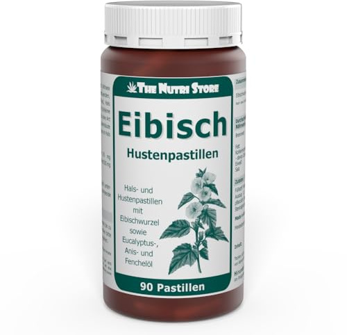 Eibisch Hustenpastillen 90 Stk. | Eibischwurzel mit Eucalyptus-, Anis- und Fenchelöl - 90 Pastillen - Made in Germany