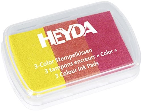 Heyda 204888462 Heyda 204888462 3-Color Stempelkissen 9 x 6 cm, (Gelb-/Rottöne) (Gelb-/Rottöne)