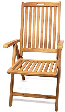 Divero Klappstuhl Bilbao aus Teakholz, behandelt – Farbe: Natur-Braun