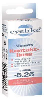 Eyelike Monatskontaktlinse, -5.00 Dioptrien, 1 Stück (1er Pack)