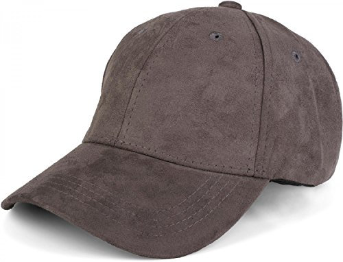styleBREAKER Unisex 6-Panel Baseball Cap in Veloursleder Optik | Verstellbares Basecap in Wildleder Style für Damen und Herren | Soft Touch Schildkappe für Freizeit und Sport, Farbe:Grau