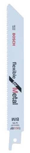Bosch Professional 2 pièces Lame de scie sabre S 922 BF Flexible for Metal (pour le métal, 150 x 19 x 0,9 mm, Accessoires scie alternative)