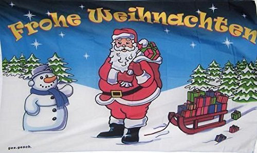 U24 Fahne Flagge Frohe Weihnachten Motiv II Weihnachtsfahne 90 x 150 cm