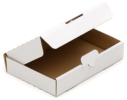 KK Verpackungen Maxibriefkartons 240 x 160 x 45 mm Weiß DIN A5 (Außenmaß 240 x 160 x 50 mm) | 50 Stück, Versandkartons Faltschachteln Maxibrief Post-Kartons für Warensendungen Büchersendungen (MB02)