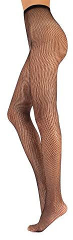 CALZITALY Medias De Rejilla, Medias Sin Costuras, Naturales, Negras, S, M-L, XL-XXL, 3XL, 4XL, Calcetería Italiana (M-L, Negro)