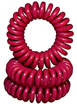 Miya® 3er Set hochwertige Haargummi in wein rot, elastisch Telefonkabel , mini Kunststoff-Spirale, Telefonhaargummi, Haarschmuck, Armband