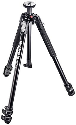 Manfrotto 190X Aluminum 3 Section Tripod Kit w/3 Way Head, Black MK190X3-3W1